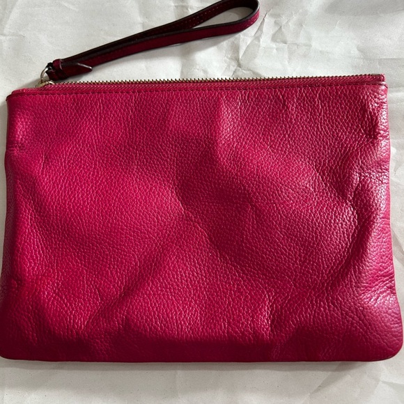 Cole Haan Hot Pink Pebble Leather Wristlet - Picture 5 of 14